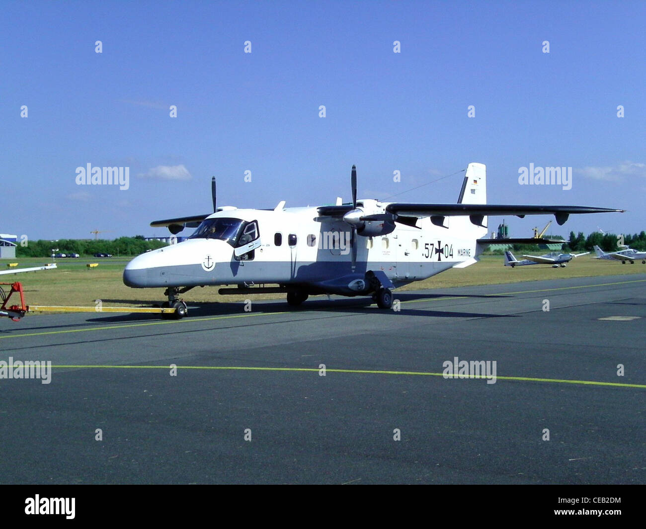 Dornier 228 of the German Navy for maritime pollution control. Seen at the airfield of Bremerhaven Stock Photo