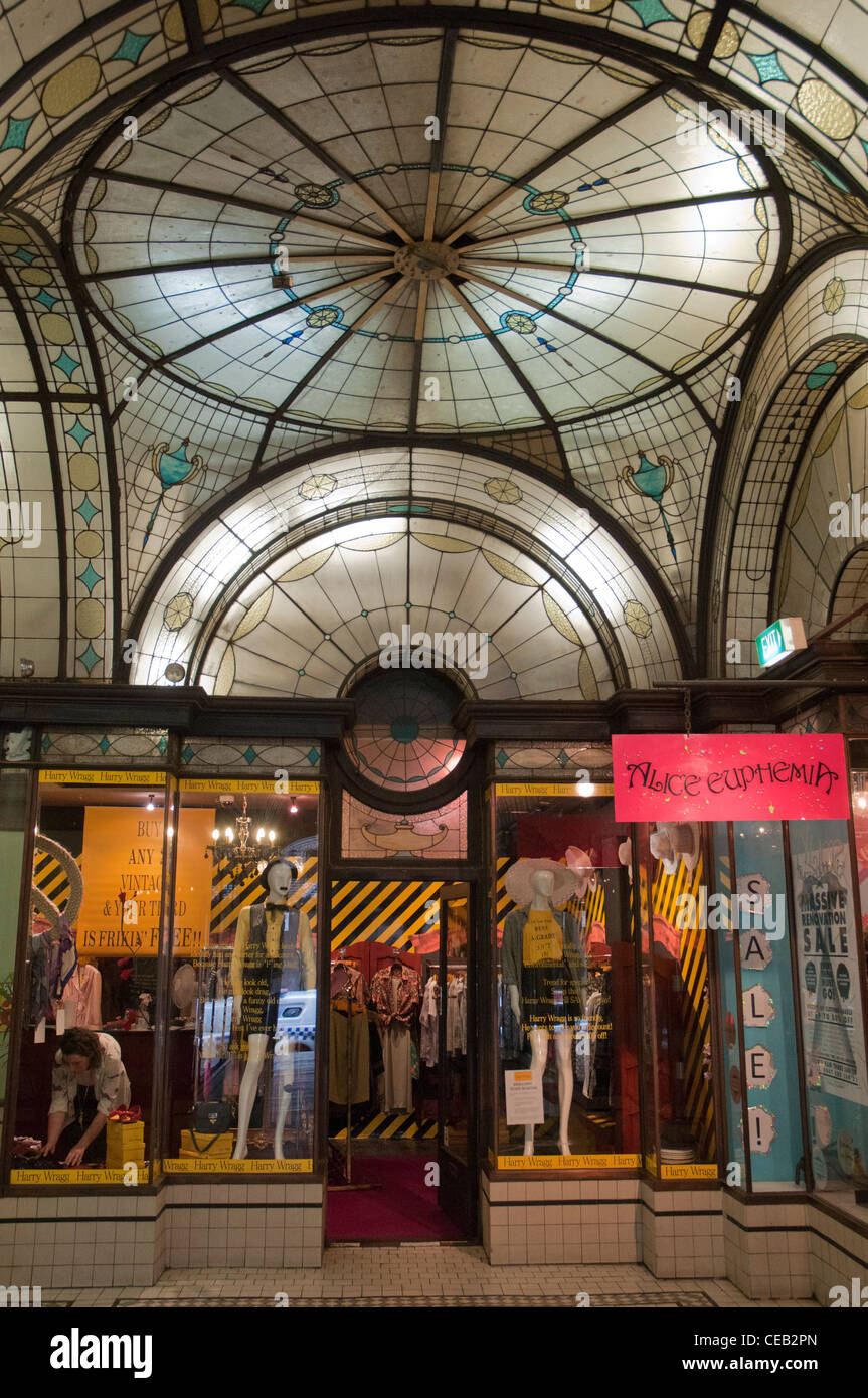 Art Deco styled Cathedral Arcade in Swanston Street , Melbourne Stock Photo