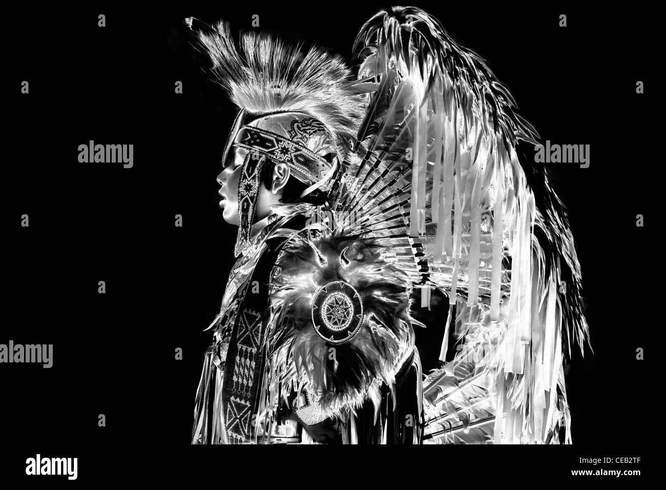 American Indian culture, black and white negative Stock Photo - Alamy
