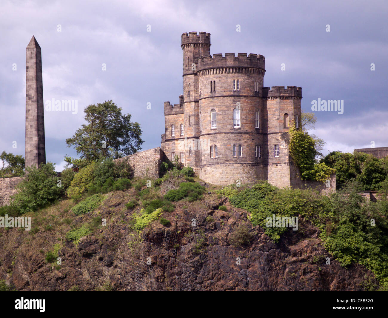 Edinburgh City Scotland, Castle buildings and Needle, busy time for the city during the 2011
