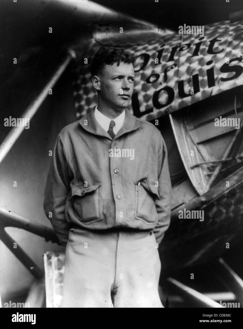 Charles Augustus Lindbergh was an American aviator, author, inventor, explorer, and social activist. Stock Photo