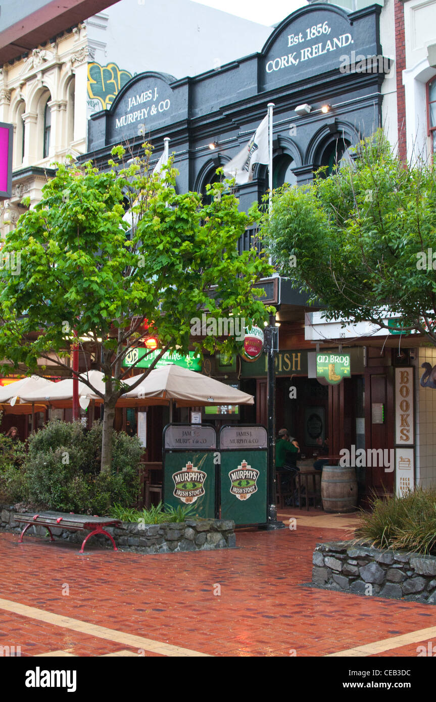 Irish pub on Cuba Street, Te Aro, Wellington, New Zealand. Stock Photo