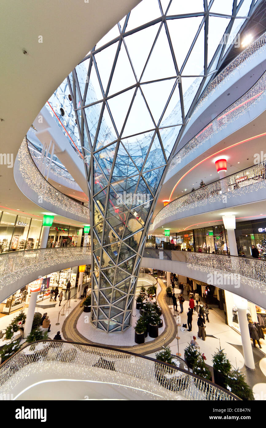 The interior of MyZeil Shopping Mall in Frankfurt Germany Stock Photo
