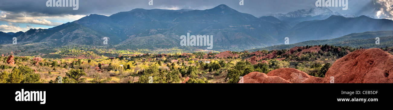 The town of Manitou Springs Colorado Stock Photo
