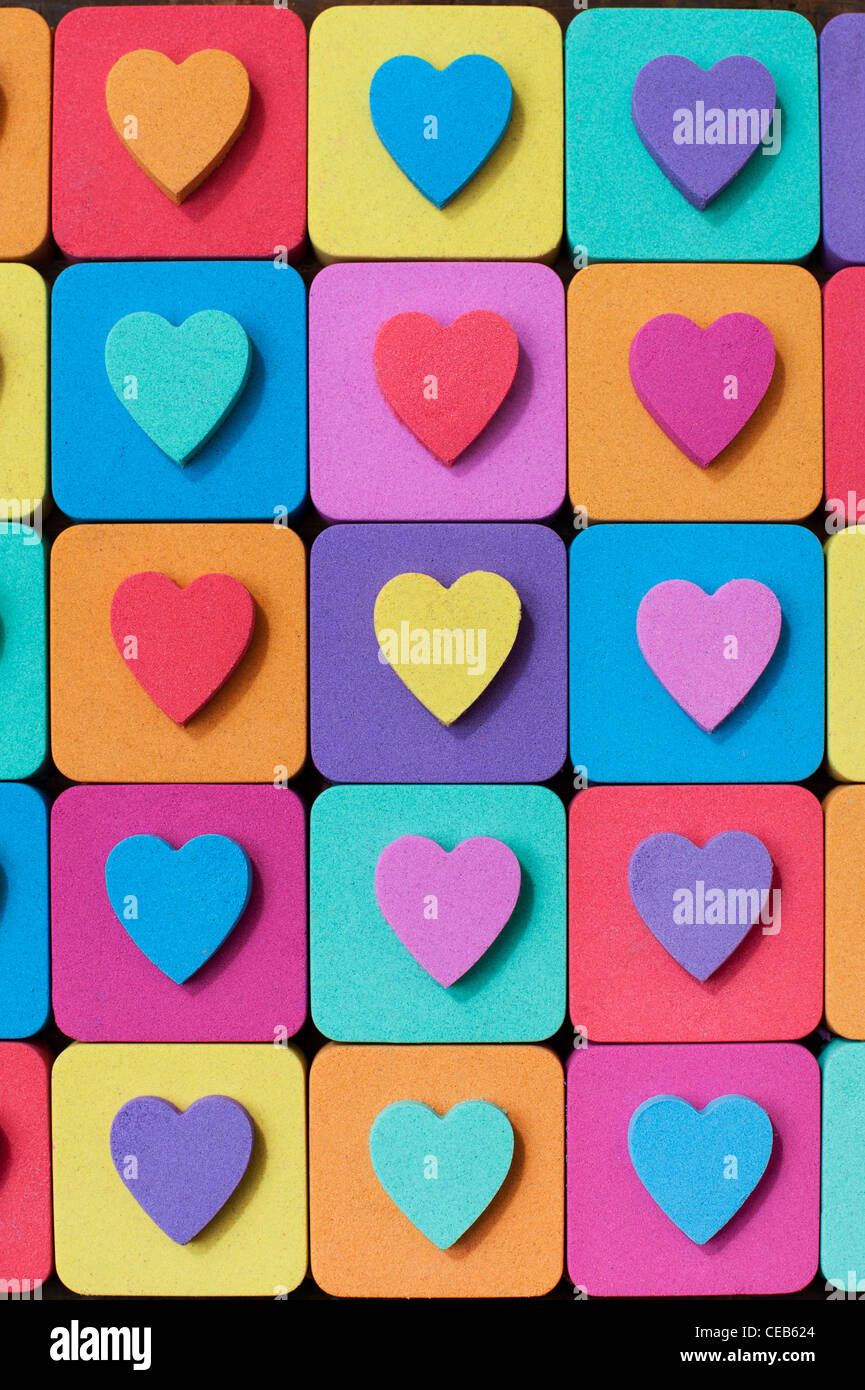 Multicoloured heart shape pattern Stock Photo