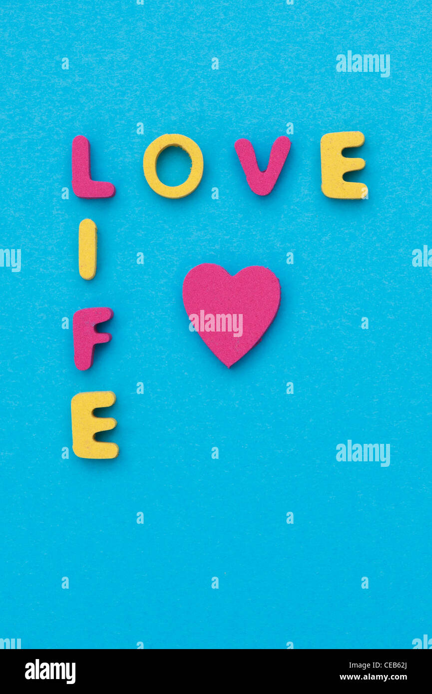 Love Life and heart shape pattern Stock Photo