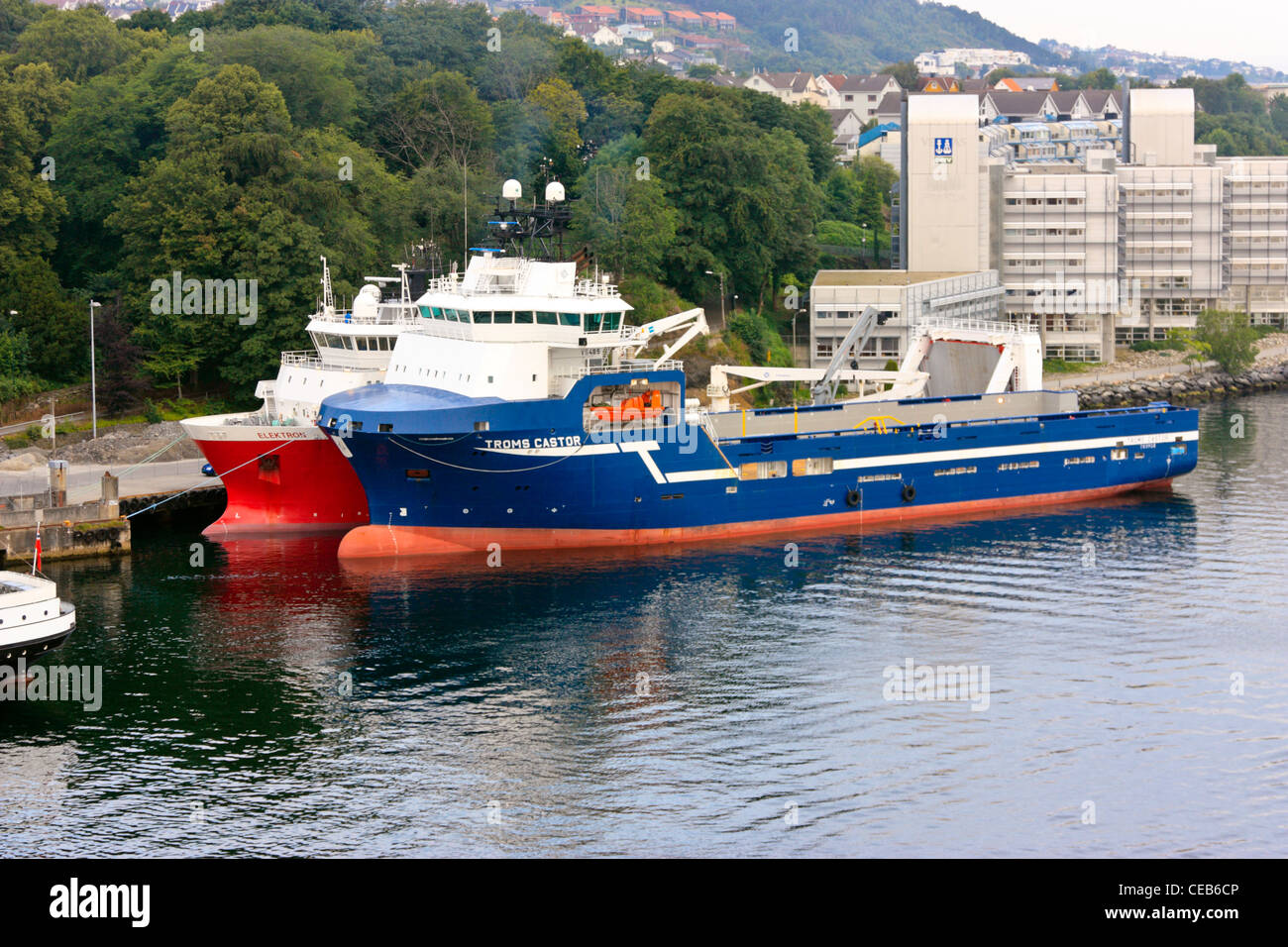 Offshore Supply Vessels in the Port of Stavanger, Norway Stock Photo