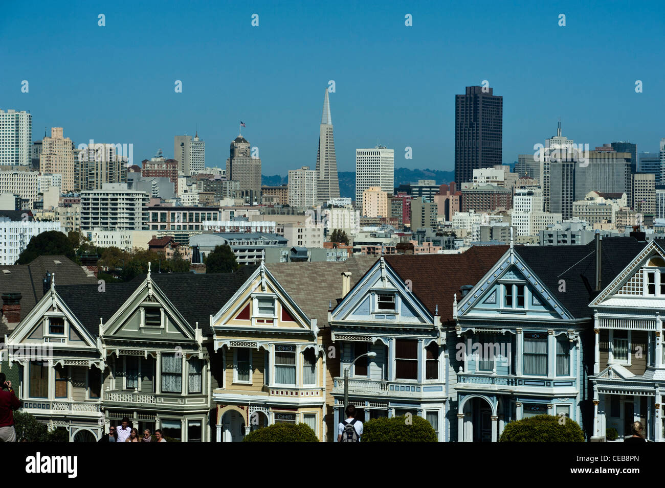 Painted Ladies At Alamo Square San Francisco Stock Photo Alamy Painted Ladies At Alamo Square San Francisco CEB8PN