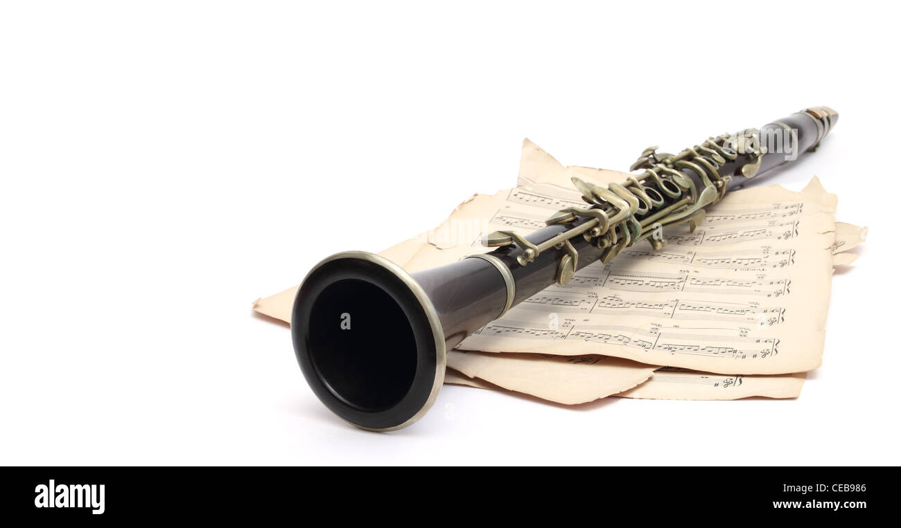 clarinet and music Stock Photo