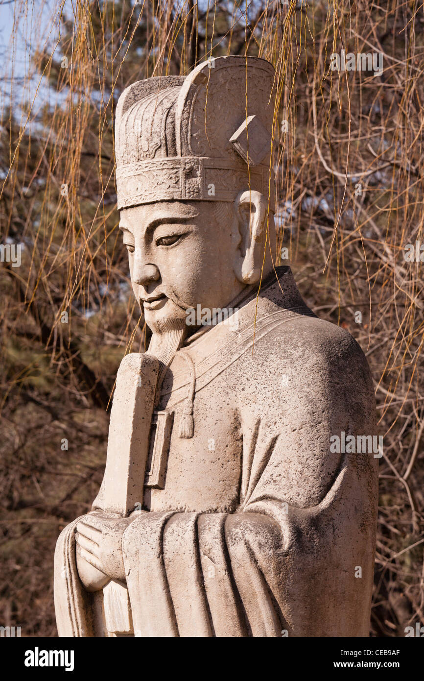 The Sacred or Spirit Way leading to the Ming Tombs outside Beijing, China. Stock Photo