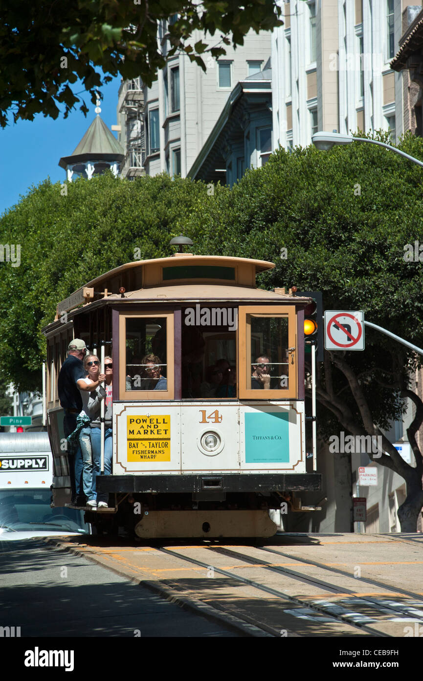 Powell and Market Cable Car. San Francisco, California. Stock Photo