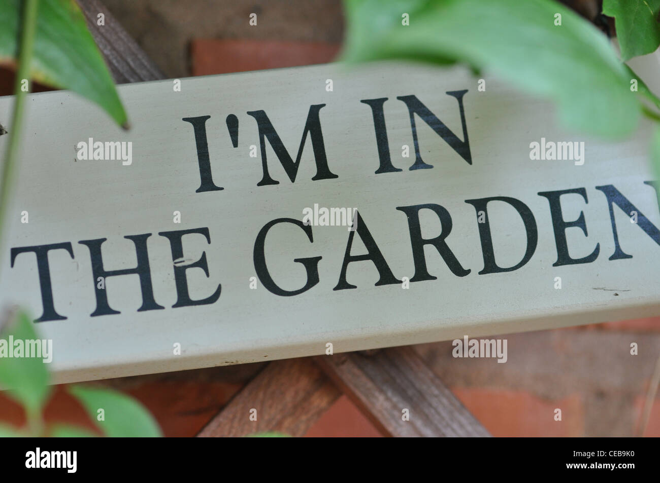 I'm In The Garden Sign Stock Photo