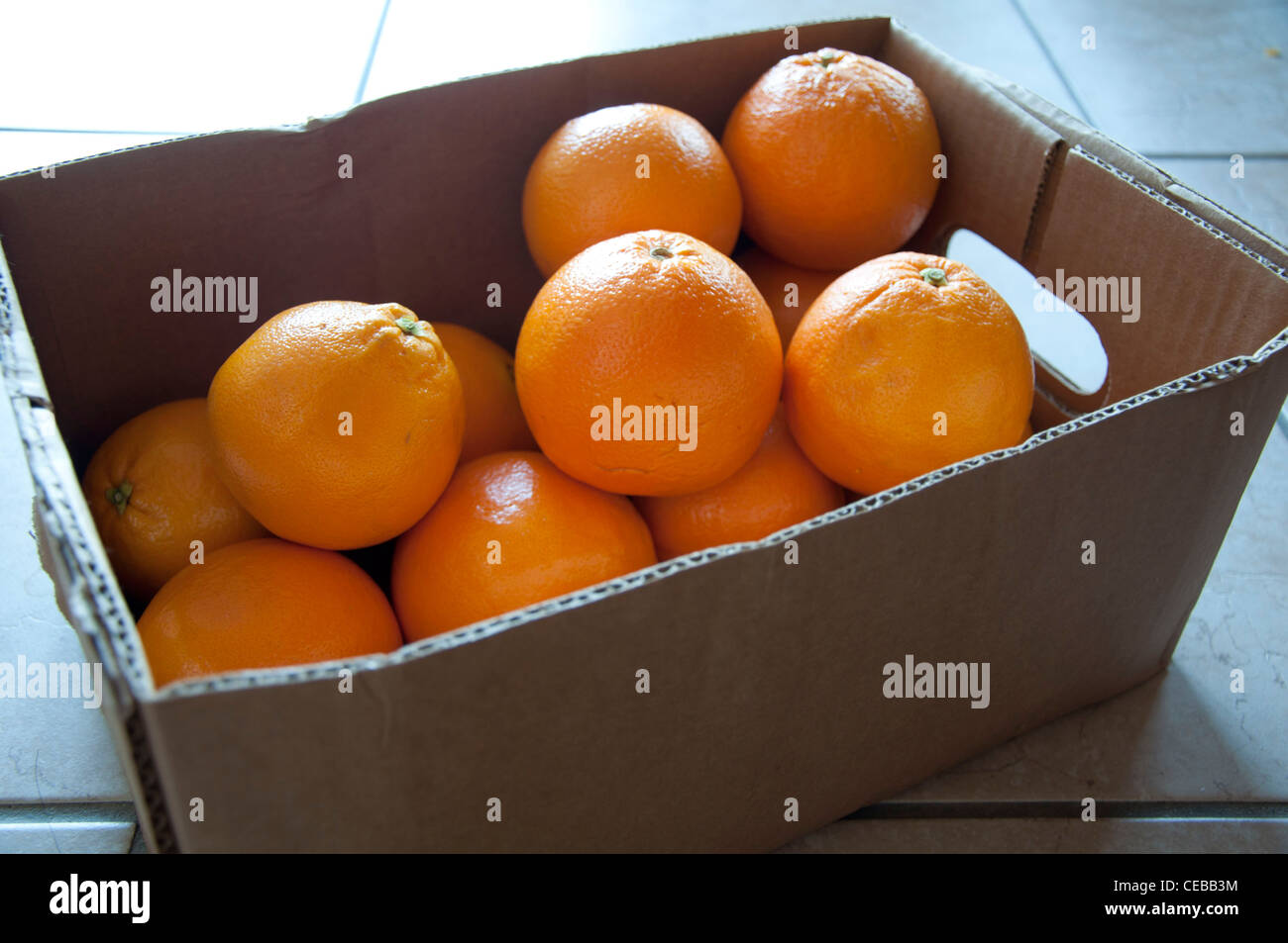 Box of oranges Stock Photo Alamy