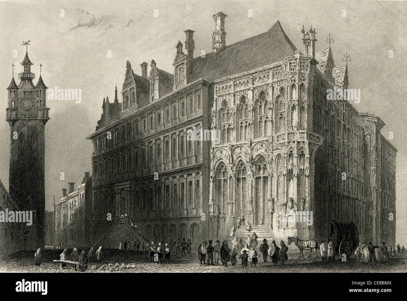 Engraving 1800s Street Scene High Resolution Stock Photography and ...