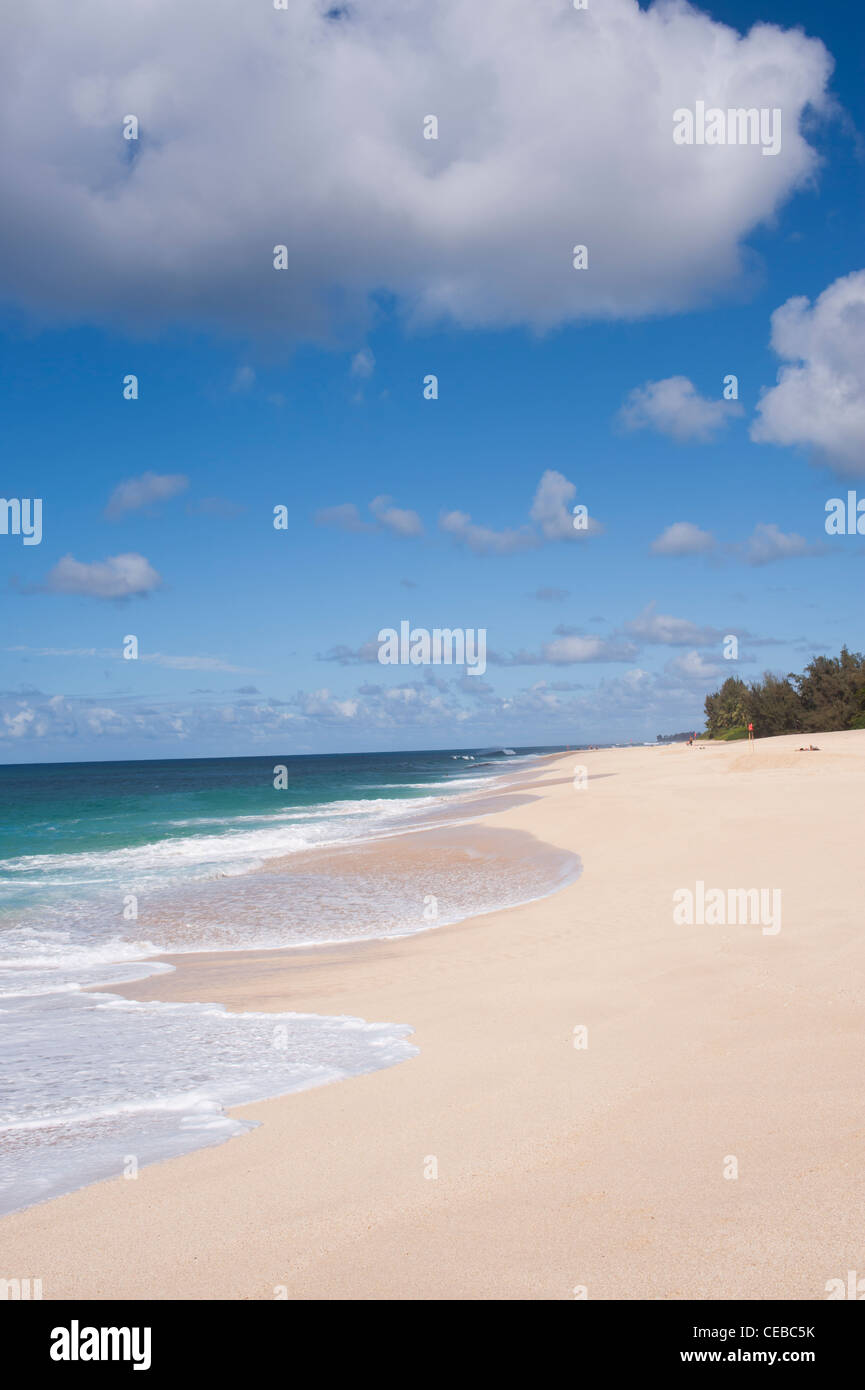 Tropical Beach on the North Shore of Oahu, Hawaii Stock Photo