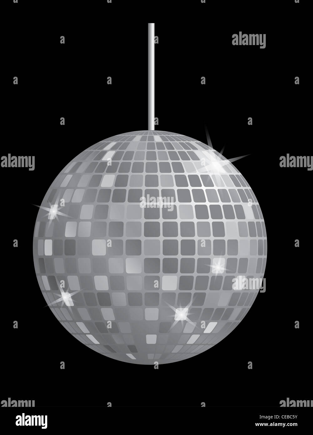 disco mirror ball in black and white illustration Stock Photo - Alamy