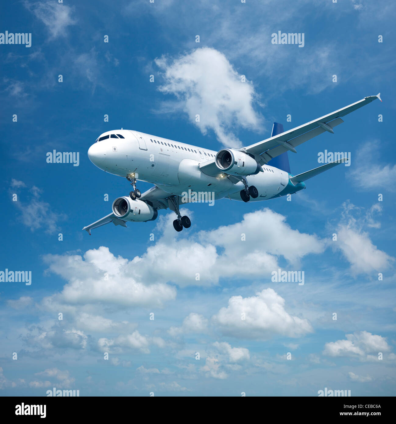 Jet aircraft in flight. Square composition Stock Photo Alamy