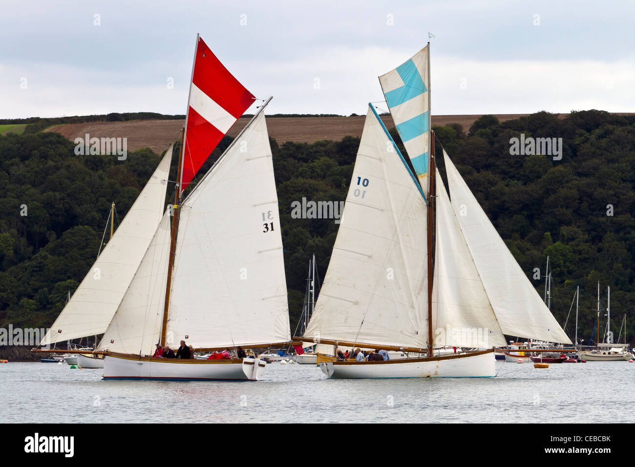 Falmouth working boats Stock Photo Alamy
