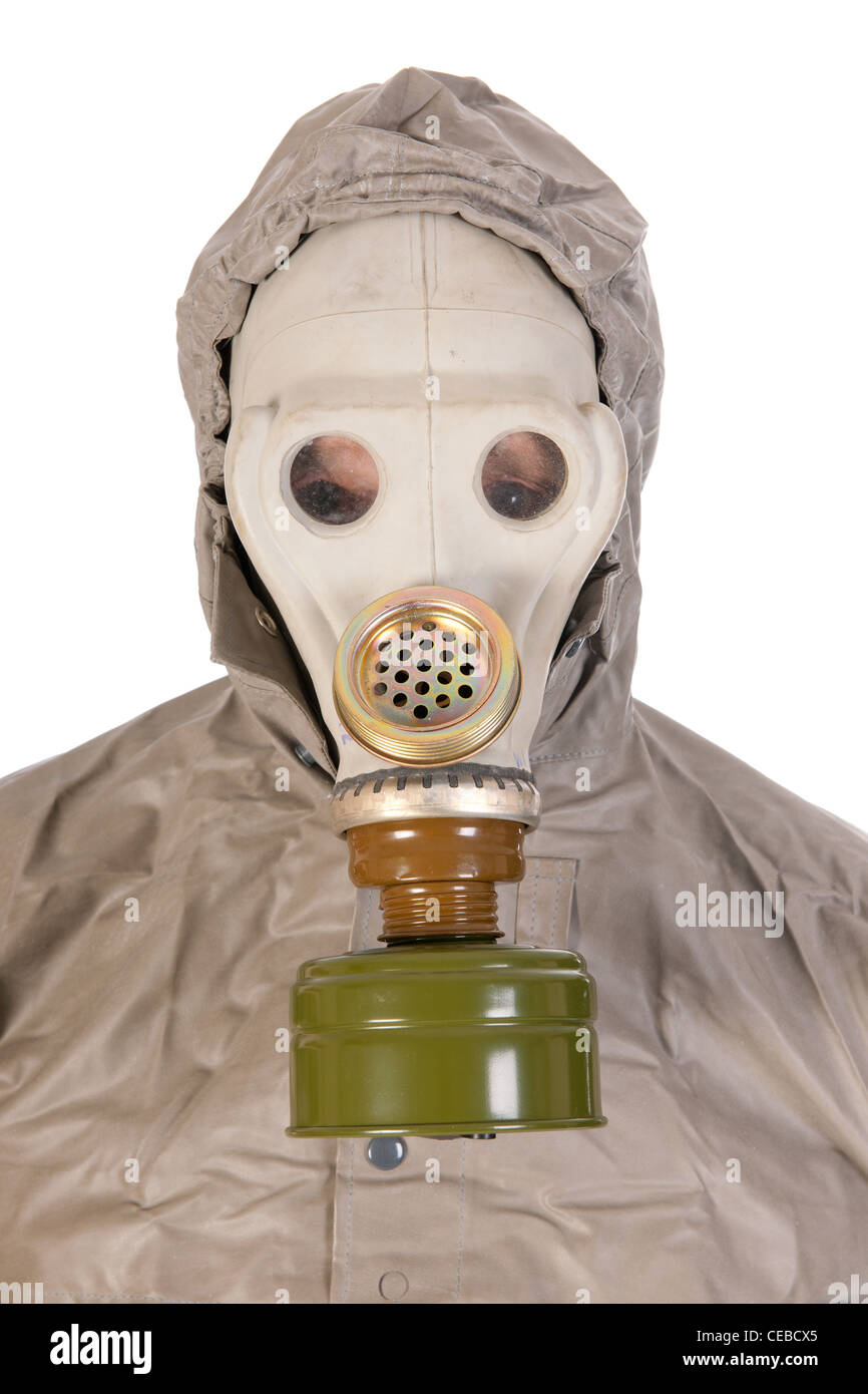 Man dressed in protection suit and gas mask Stock Photo - Alamy