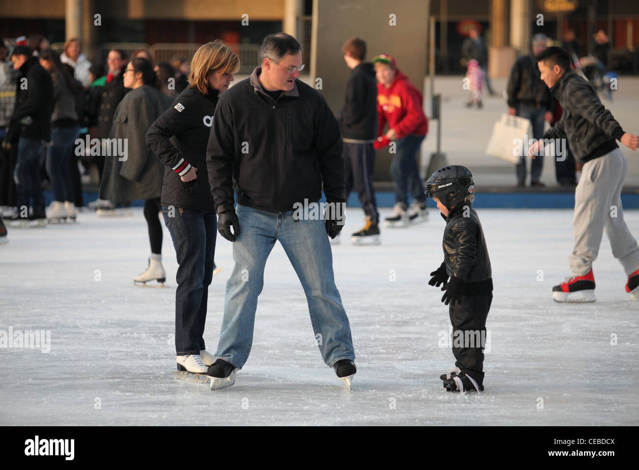 Ice skating in front of Toronto city hall, Ontario, Canada Stock Photo Alamy