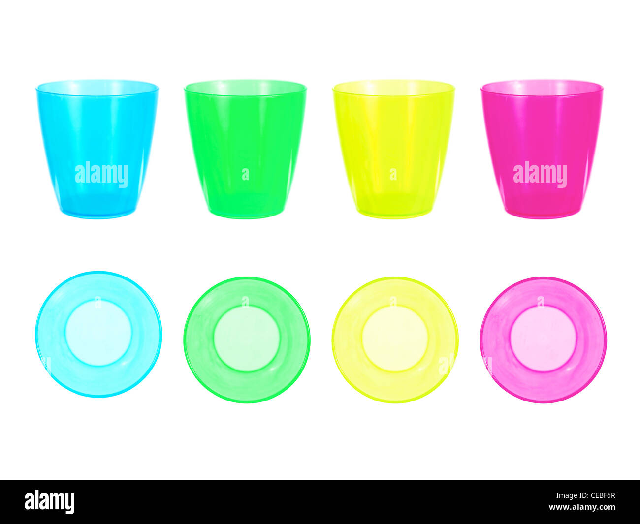 Group Of 5 Five Colored Plastic Cups Isolated Over White Stock Photo,  Picture and Royalty Free Image. Image 4068304.