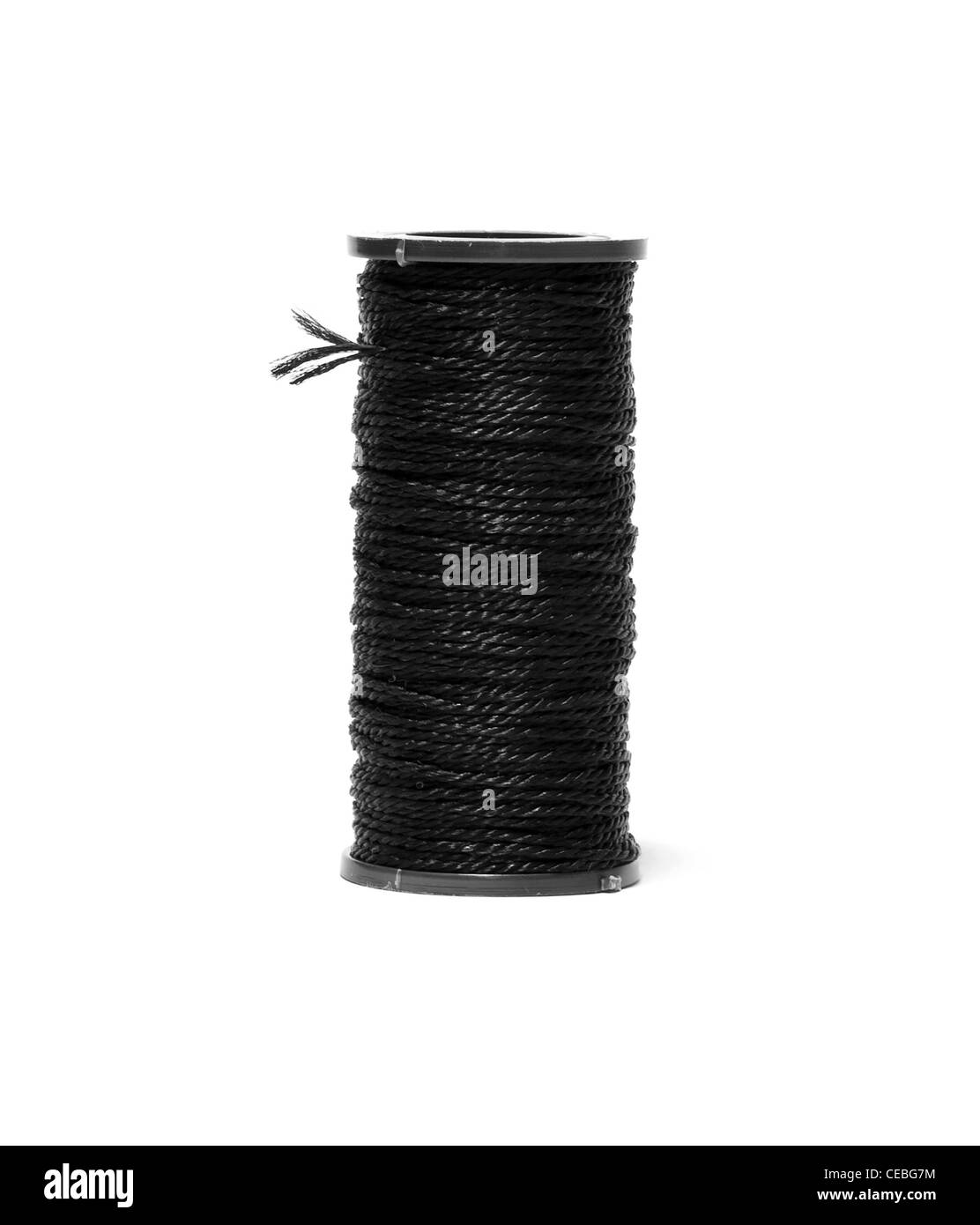 black threads are isolated on a white background Stock Photo
