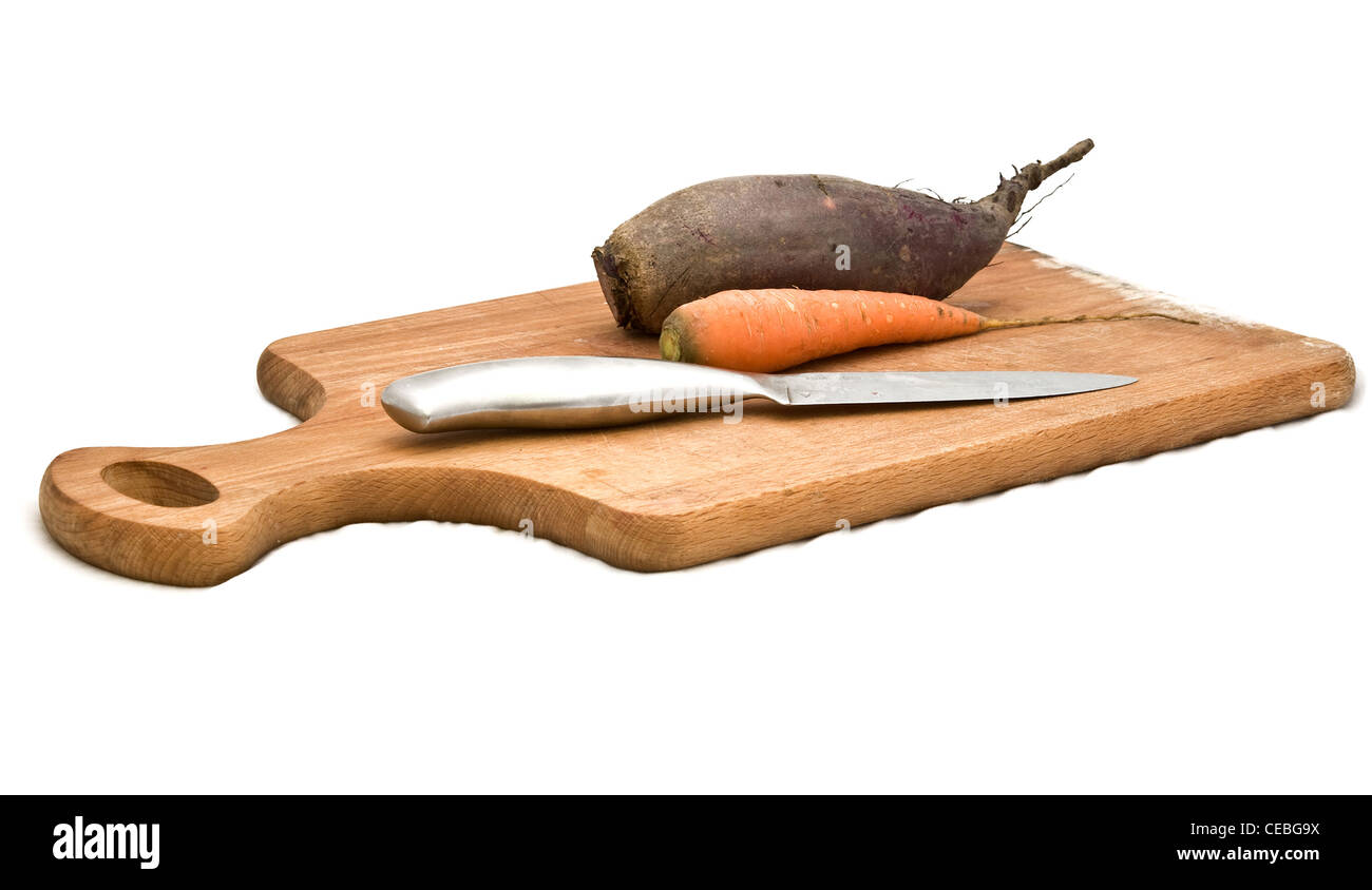 carrot and beets on a wooden table Stock Photo