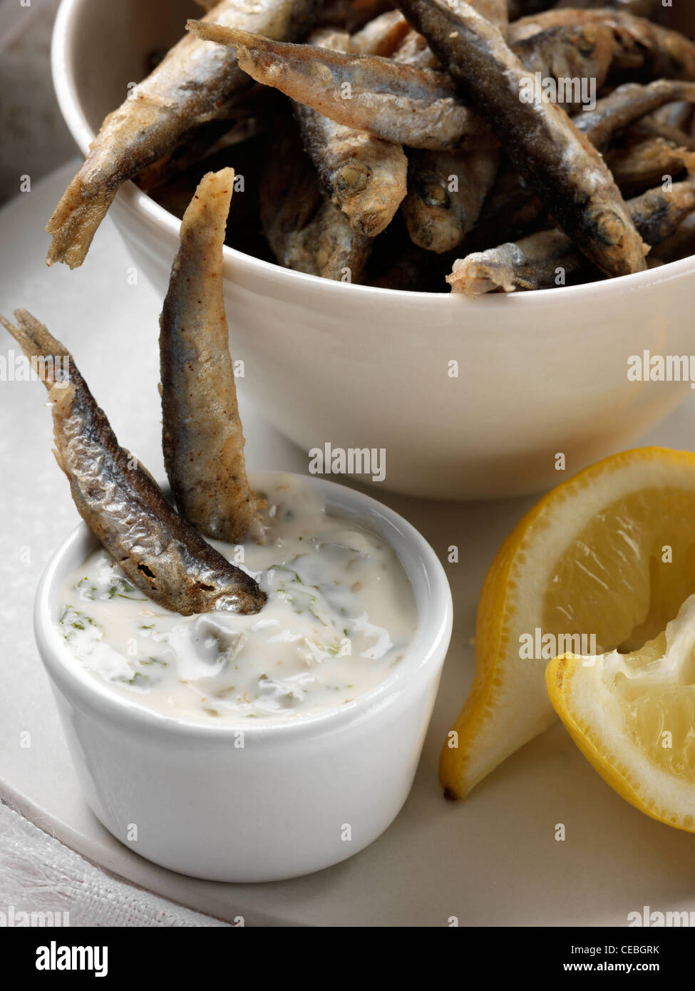 Deep fried seasoned whitebait Stock Photo Alamy