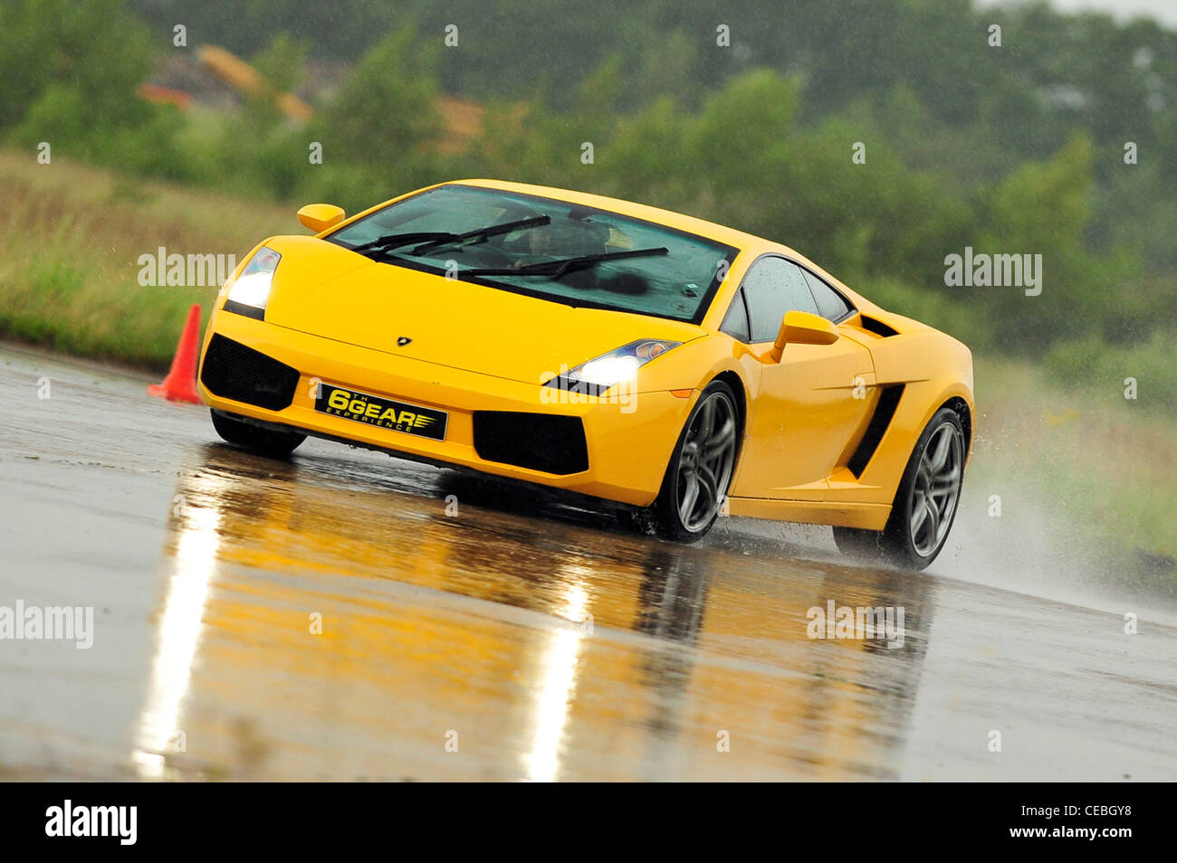 Supercars on track UK Lamborghini Gallardo Stock Photo