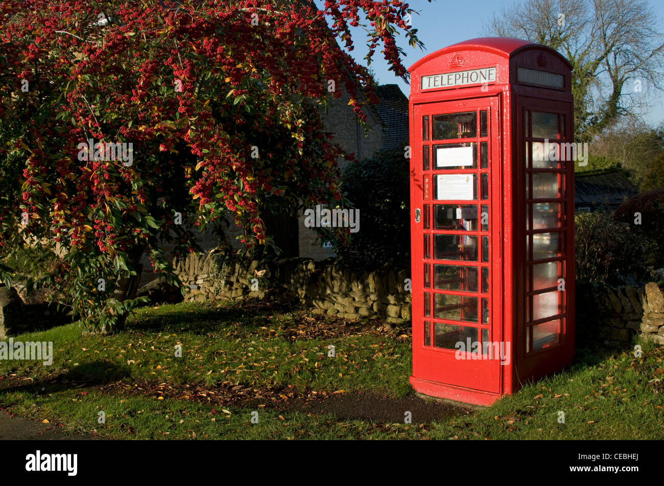 The popular red phone Kiosk (1936) is part of English heritage, in the  Cotswolds,Britain Stock Photo - Alamy
