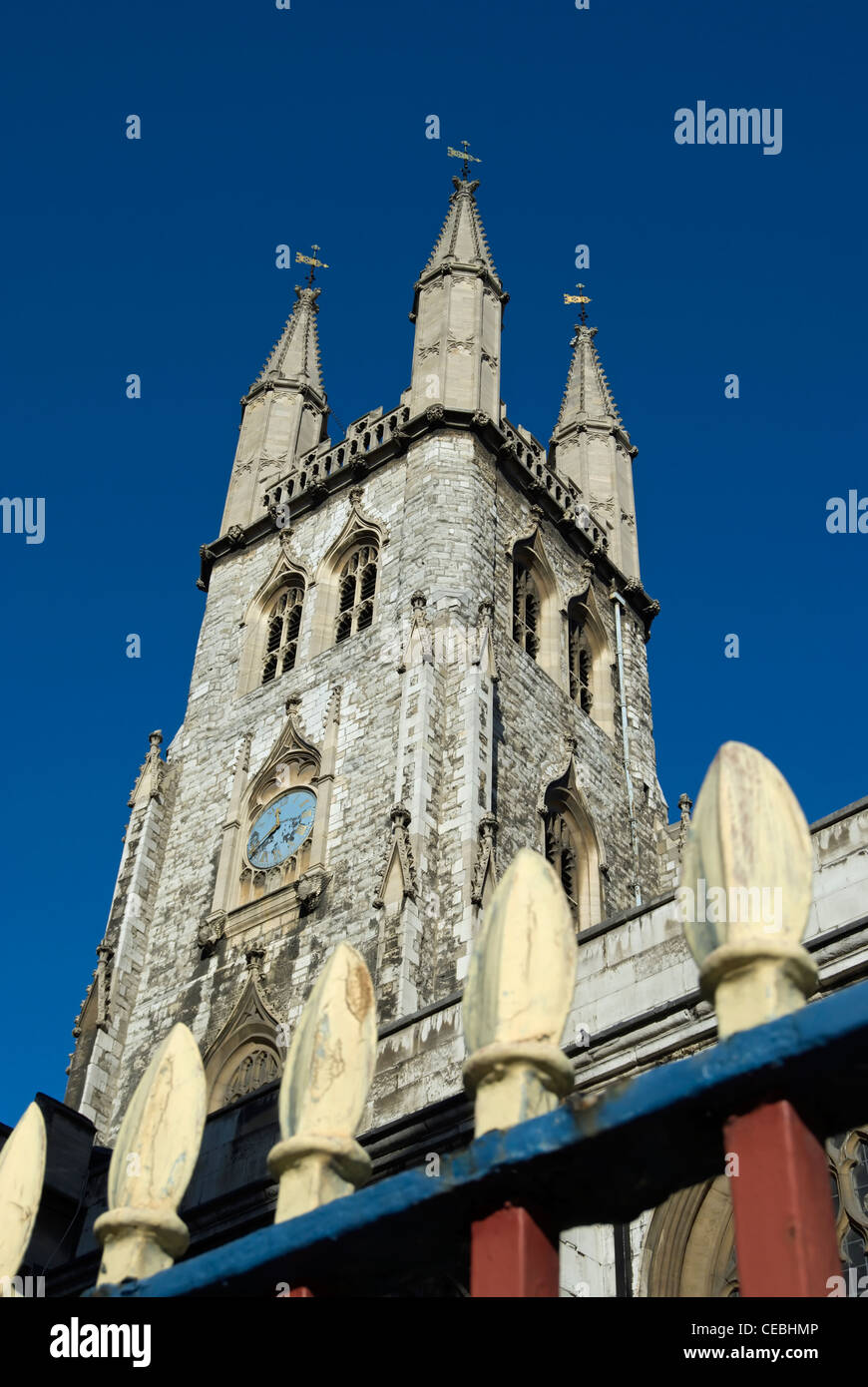 tower of the church of st sepulchre without newgate, also known as the church of the holy sepulchre, london, england Stock Photo