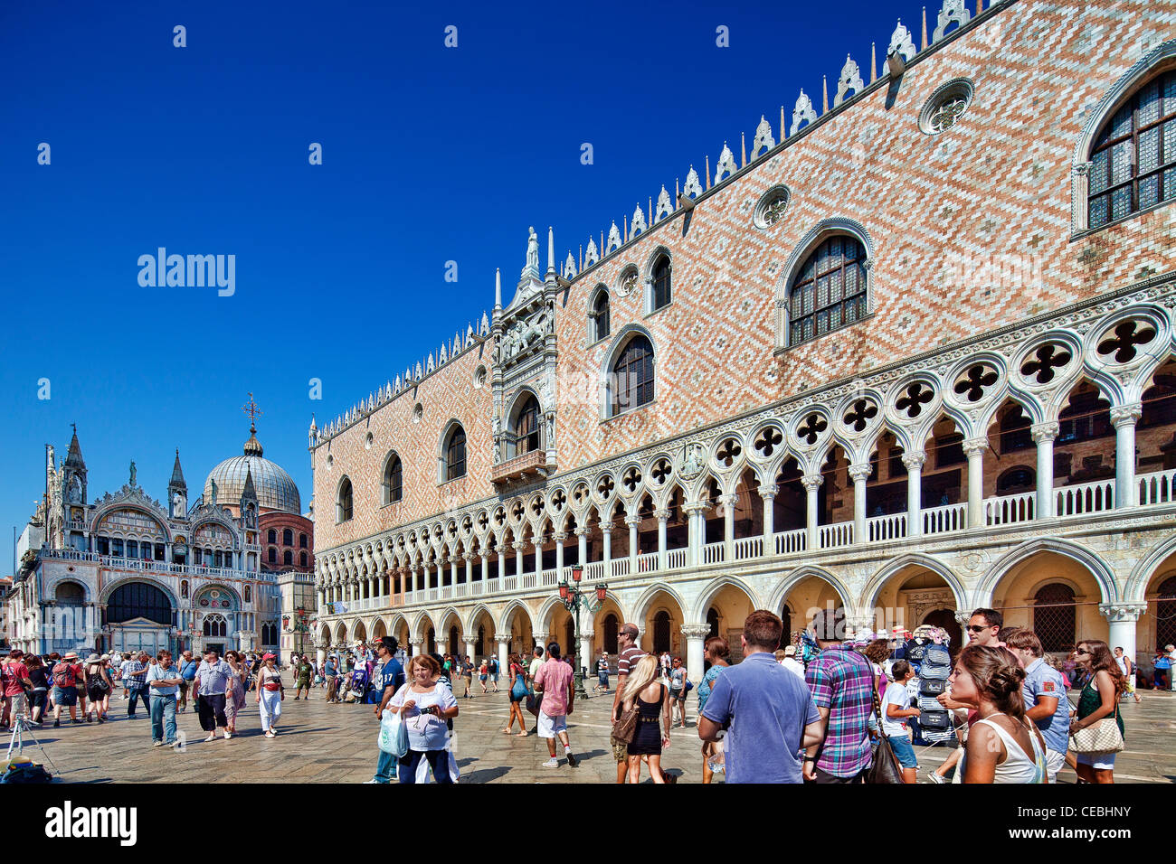 Basilica of St Mark (left) and Doge's Palace (right), Venice, Italy Stock Photo