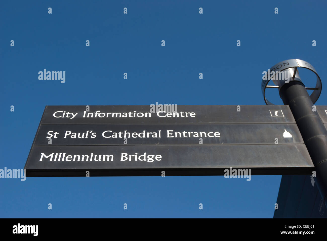 signpost giving directions to st paul's cathedral and the millennium