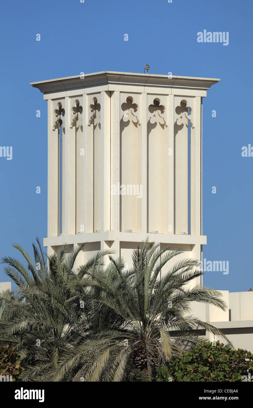 Traditional Arabic Wind Tower in Dubai Stock Photo
