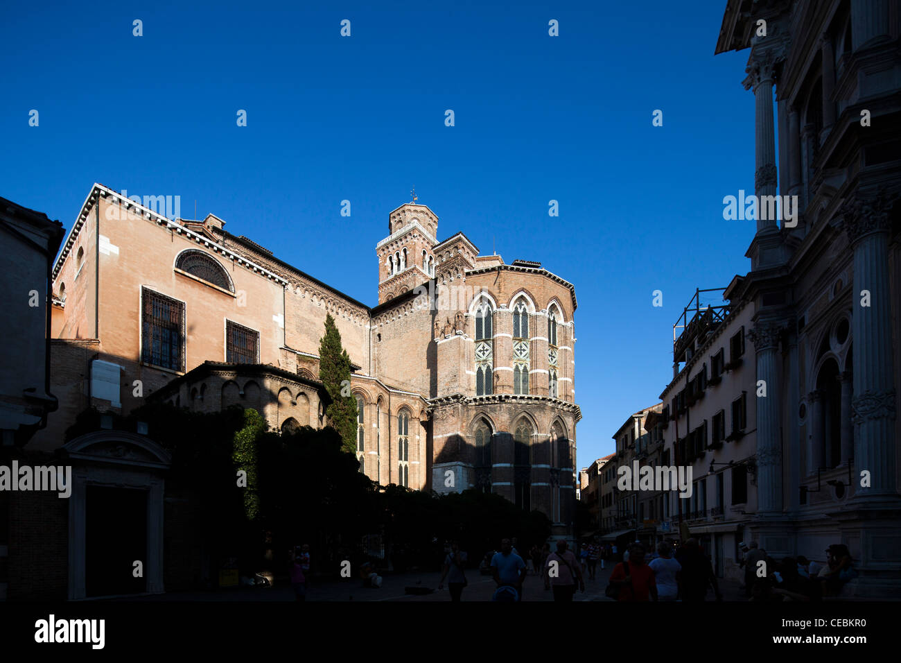 Rear view of Frari church, San Polo sestiere, Venice, Italy Stock Photo