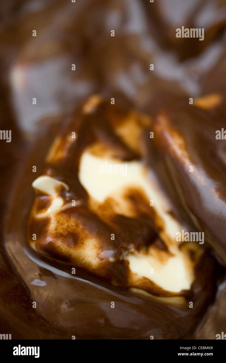 Melting plain chocolate and butter Stock Photo