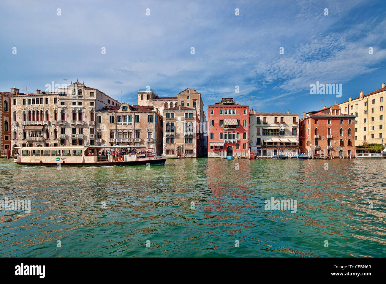 View of Grand Canal and San Marco sestiere from Dorsoduro, Venice, Italy Stock Photo