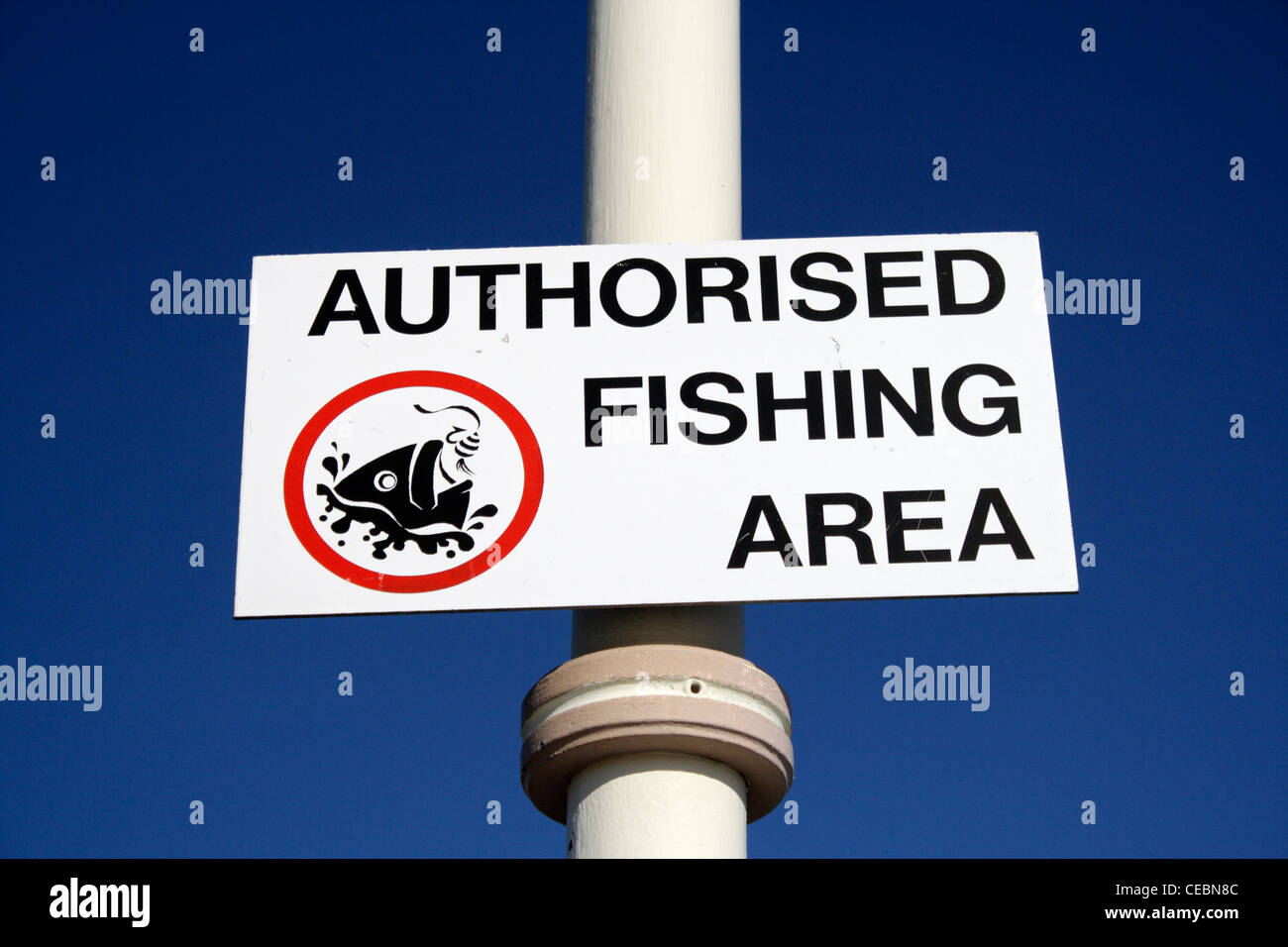 Authorised Fishing Area Sign UK Stock Photo - Alamy