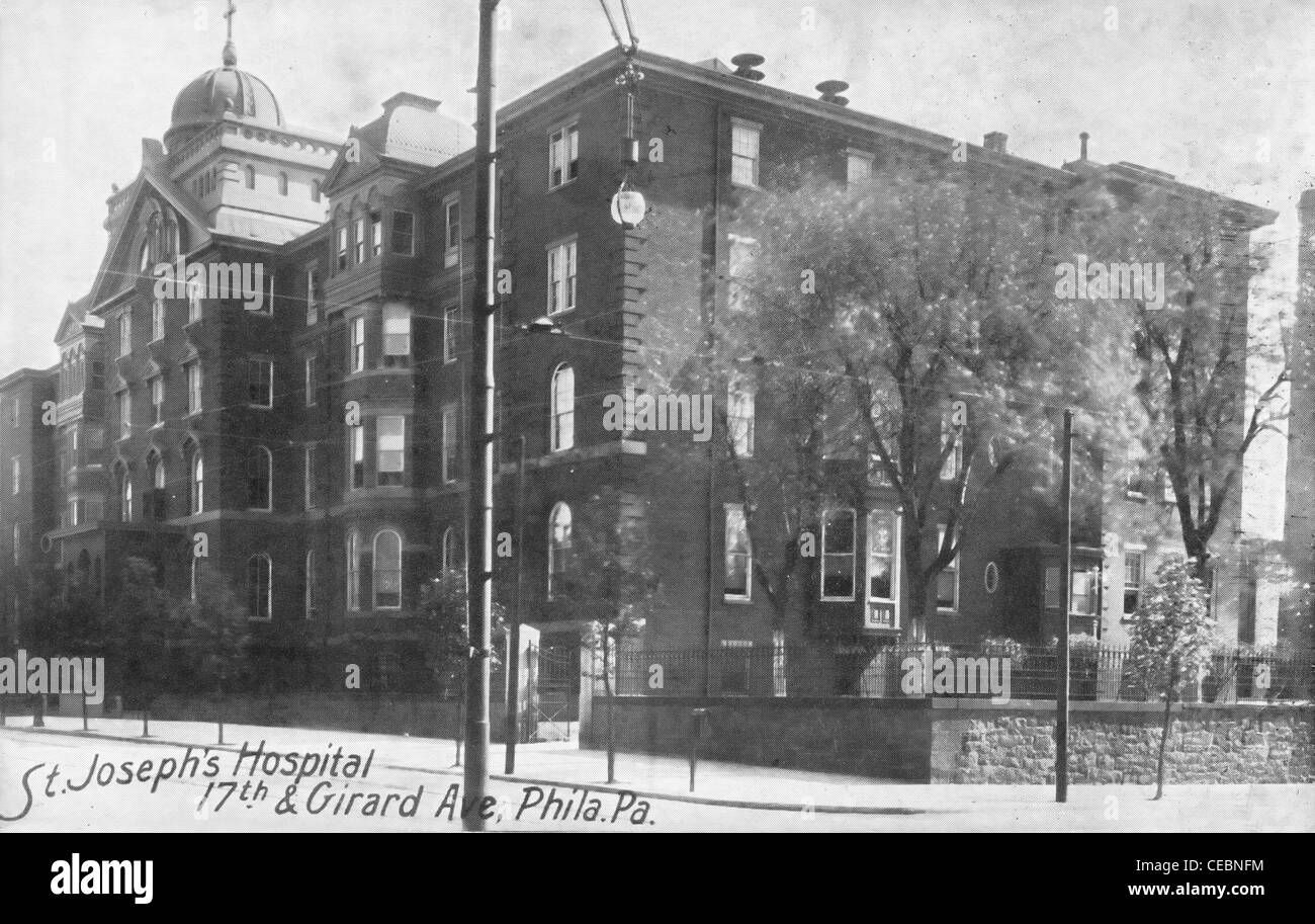 St. Joseph's Hospital, 17th and Girard Avenue, Philadelphia, Pennsylvania, circa 1920 Stock Photo