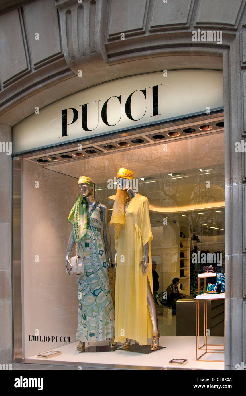 Pucci Paris Avenue Montaigne high fashion designer couturier France Stock Photo