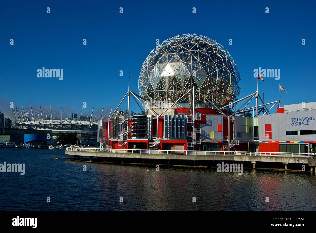 Geodesic dome theatre Telus World of Science BC Place Stadium False