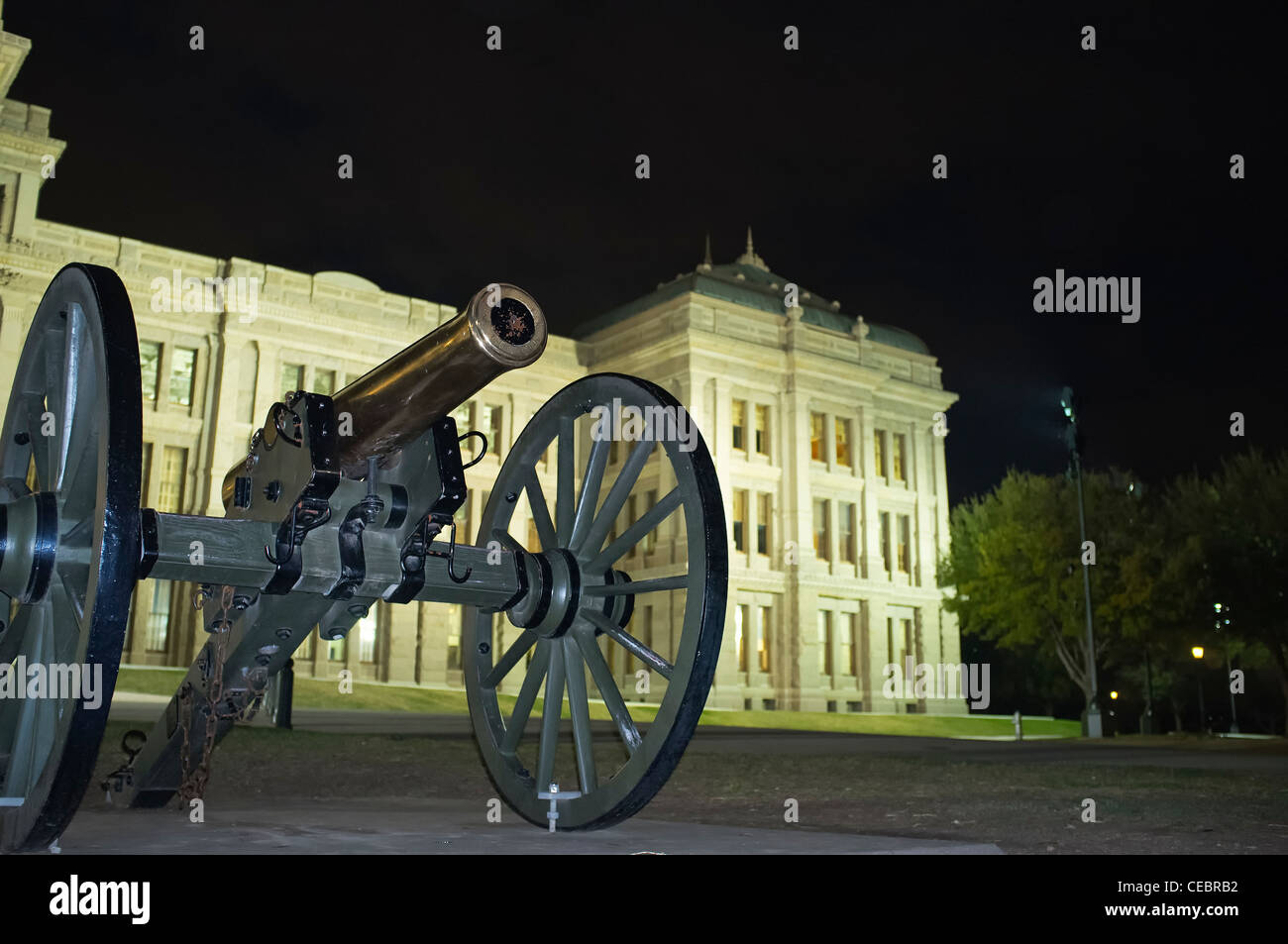 Cannon in front of the Texas State Capitol in Austin Stock Photo