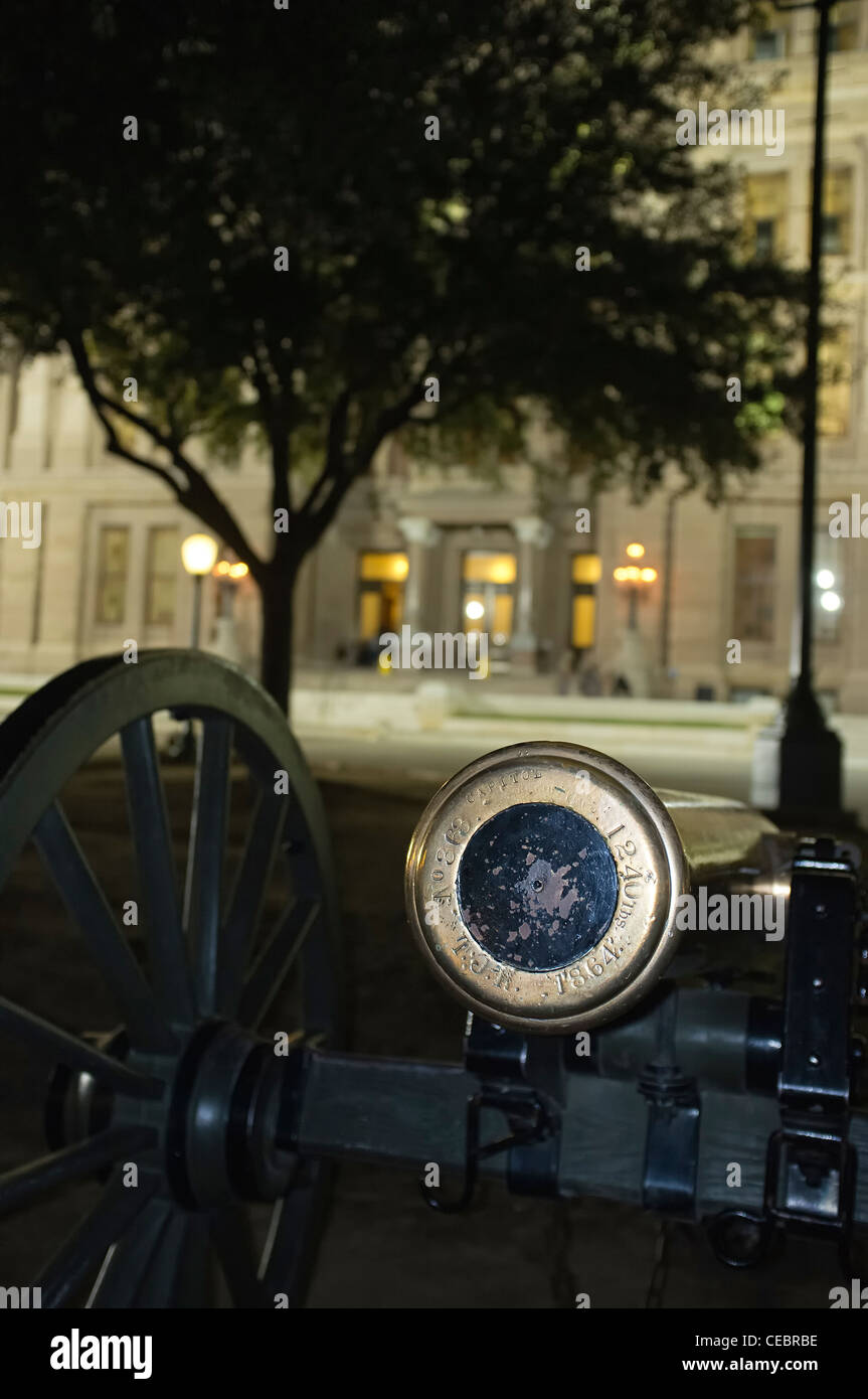 Cannon in front of Texas State Capitol in Austin Stock Photo