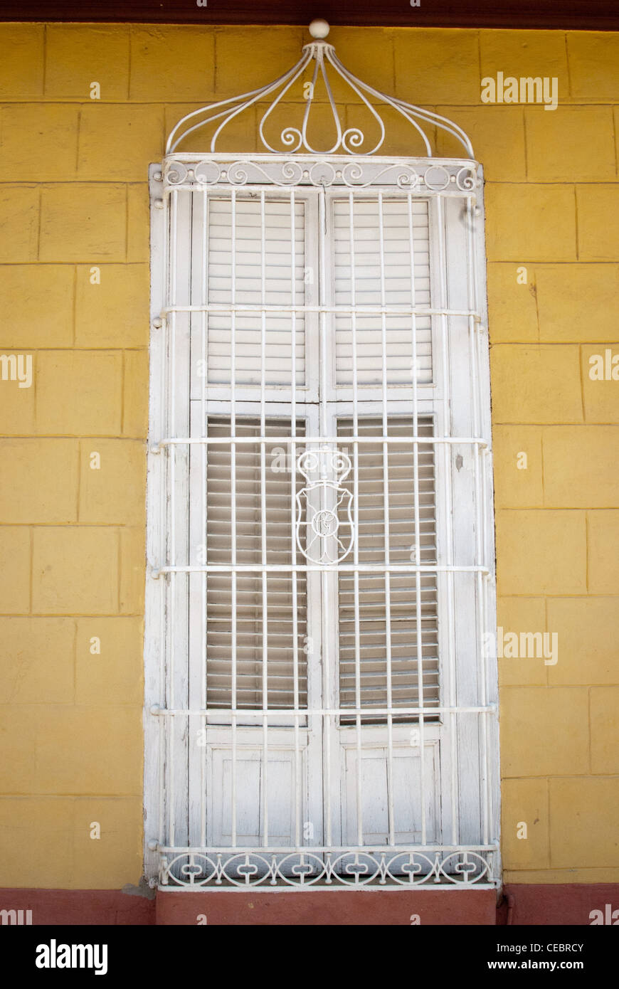 Colonial architecture, windows in Trinidad, Cuba Stock Photo