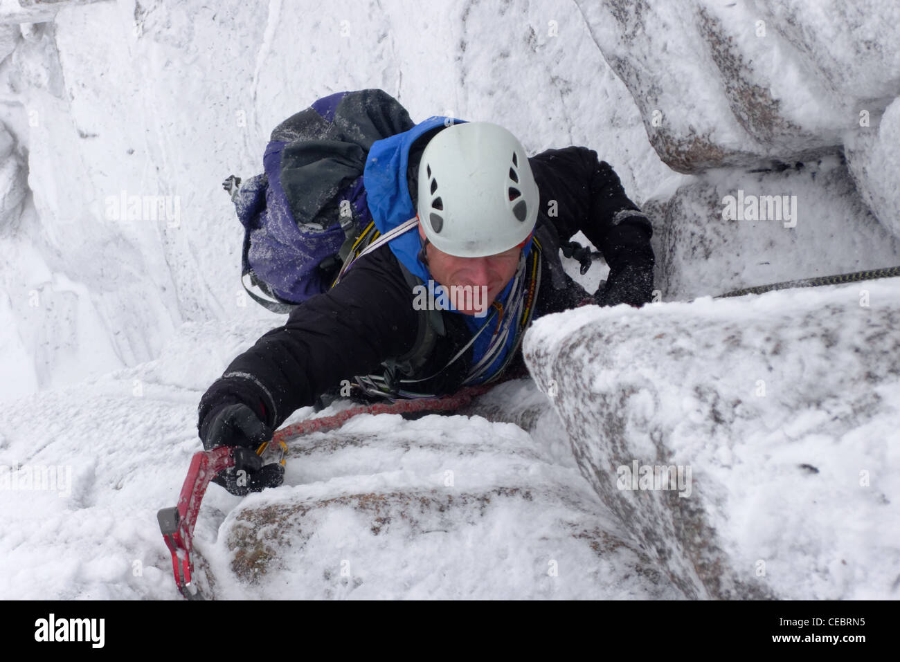 Winter climbing in the Cairngorms Stock Photo
