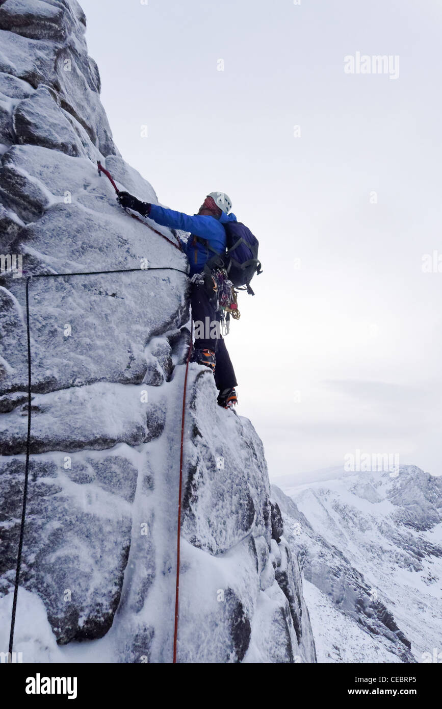 Winter climbing in the Cairngorms Stock Photo