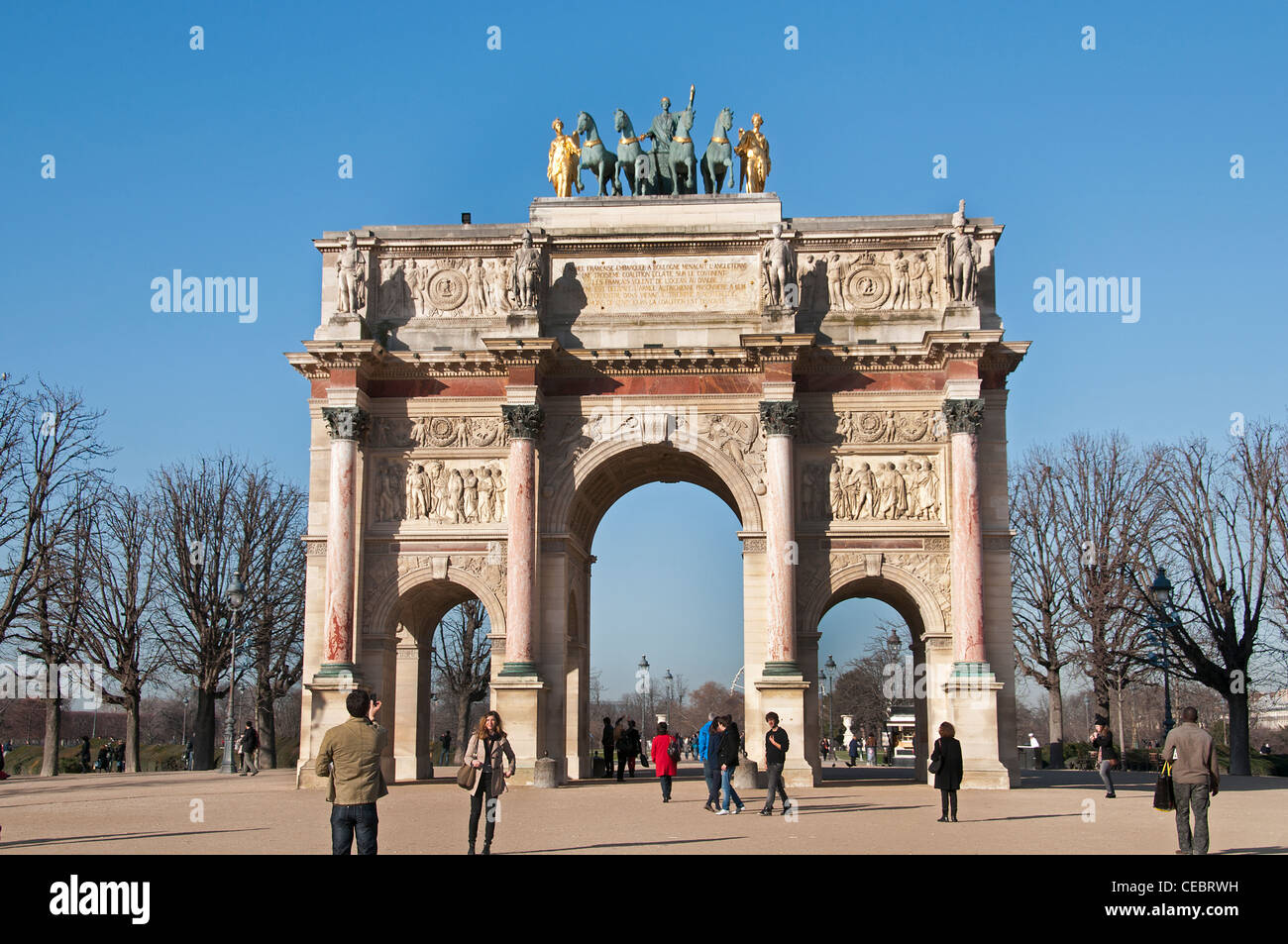 Arc de Triomphe du Carrousel  Tuileries Museum Musee du Louvre Paris France Stock Photo