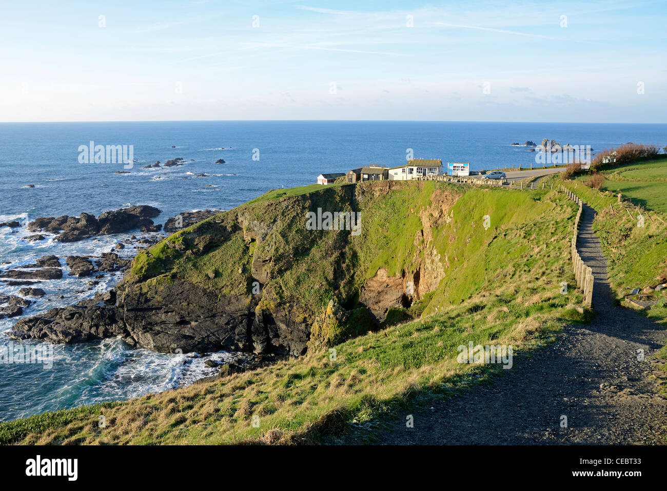 Lizard Point in Cornwall, the most southerly place in England Stock Photo
