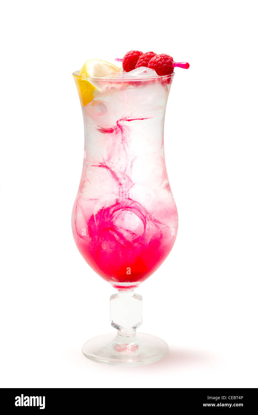 Bacardi raspberry (bacardi, lemon Juice, soda, raspberry juice) Stock Photo