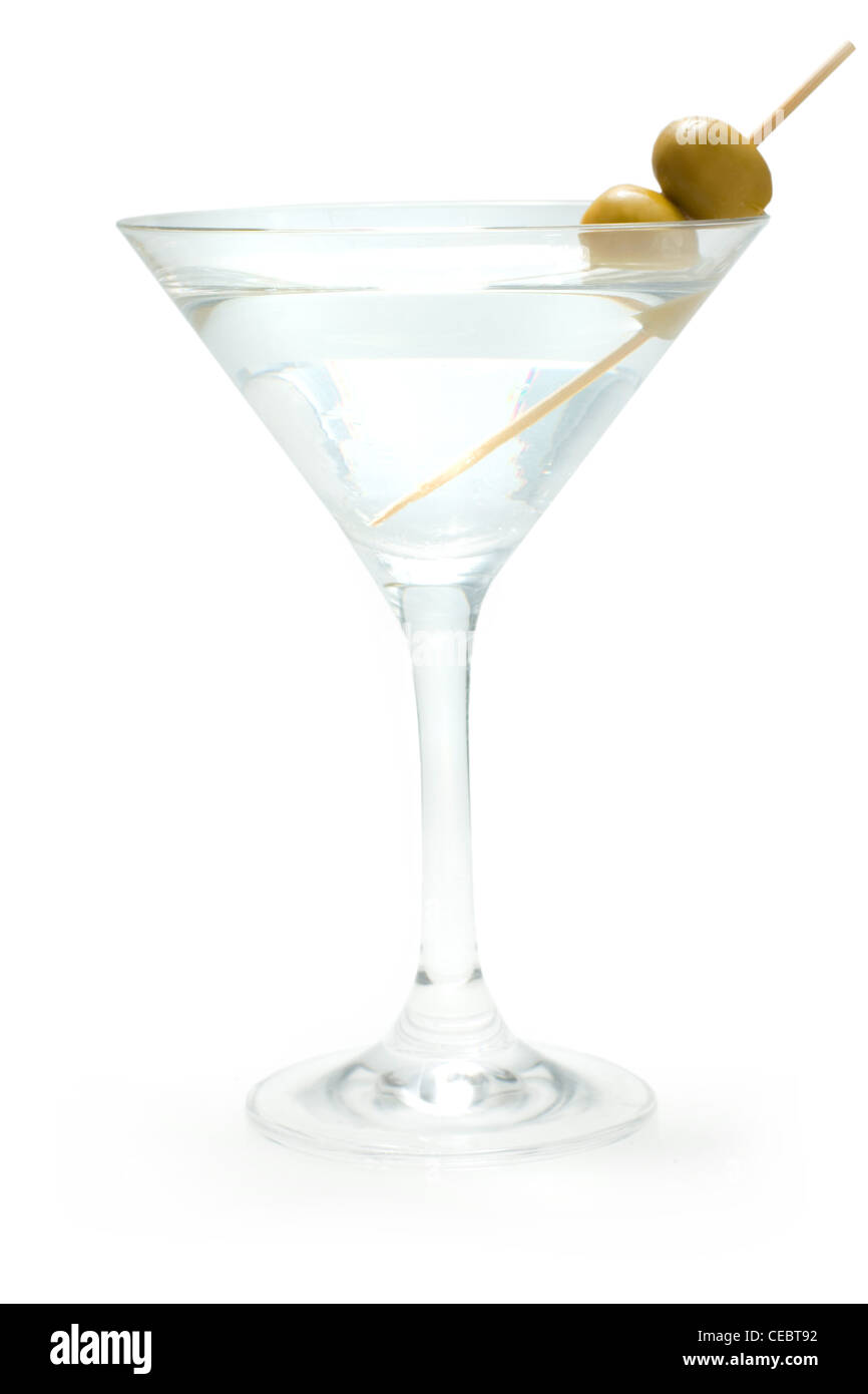 Martini (gin, martini, olive) Stock Photo